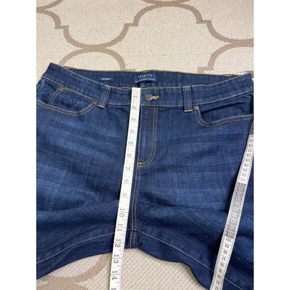 Talbots Simply Flattering 5-pocket Boyfriend Dark wash blue jeans, size 14 - Picture 6 of 12
